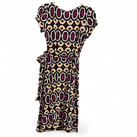 Bisou Bisou 90s Retro Geo-print True Wrap Dress size 6 - Picture 6 of 10